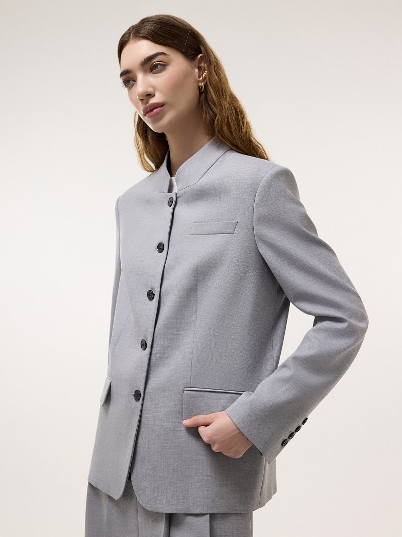Жакет оверсайз со стойкой