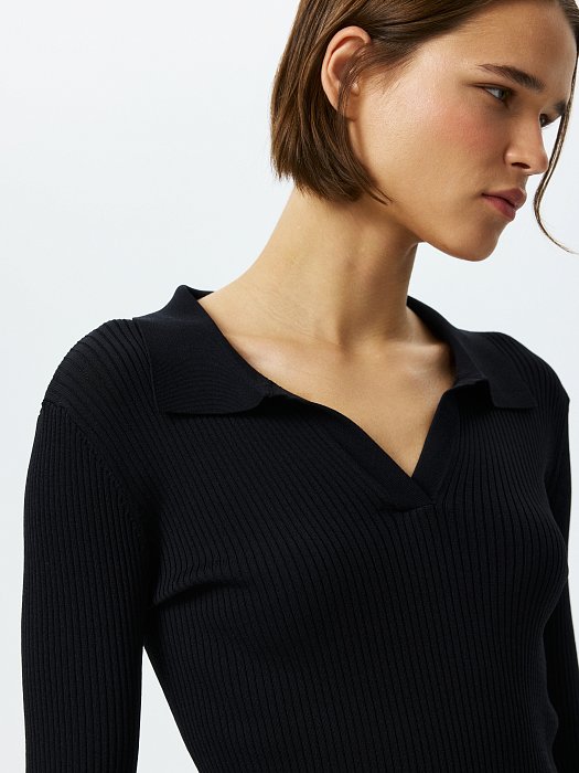 Лонгслив с V-вырезом: фото №3