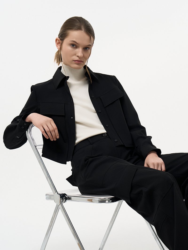 Брюки-карго из костюмной ткани