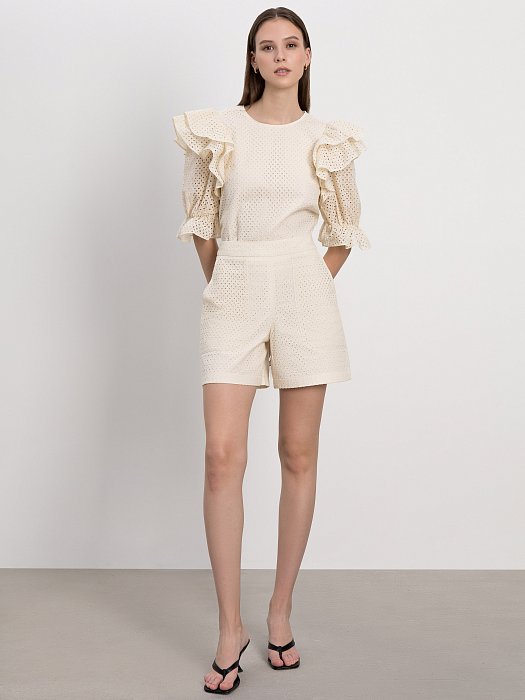 Шорты из перфорированного хлопка: фото №4