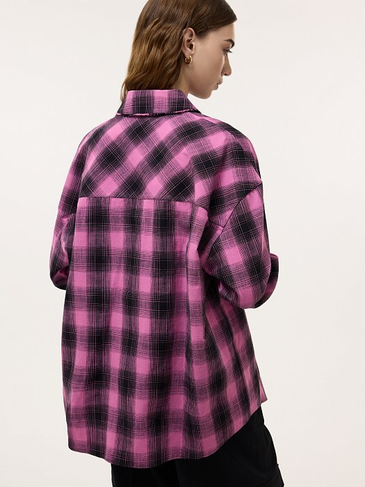 Клетчатая рубашка из хлопка: фото №3