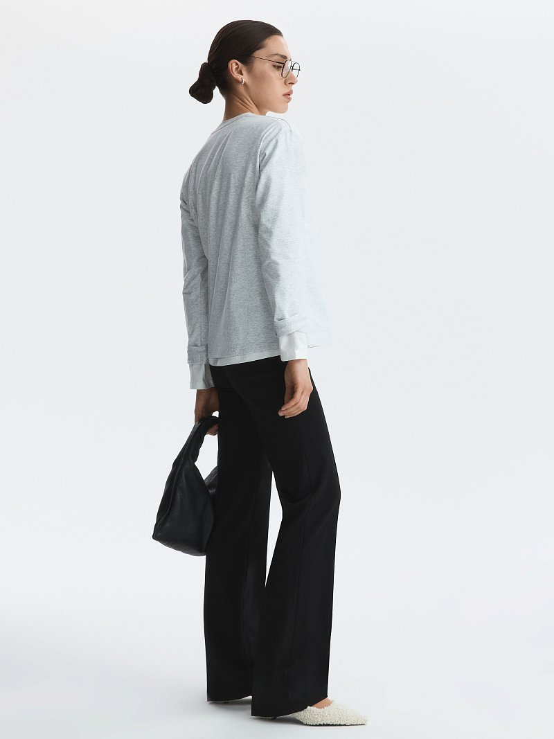 Расклешенные брюки из трикотажа