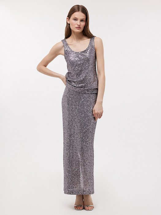 Облегающий топ с пайетками: фото №2