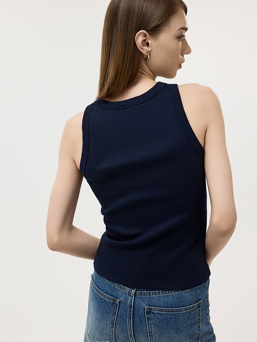 Однотонный топ из хлопка: фото №3