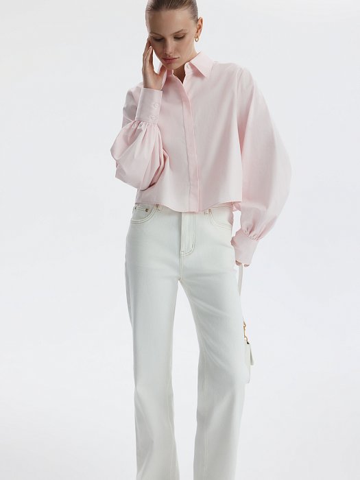 Белые прямые джинсы: фото №2