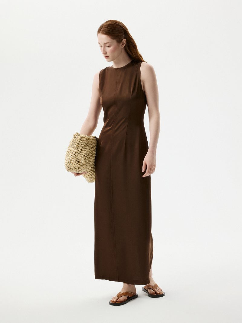 Атласное платье-макси