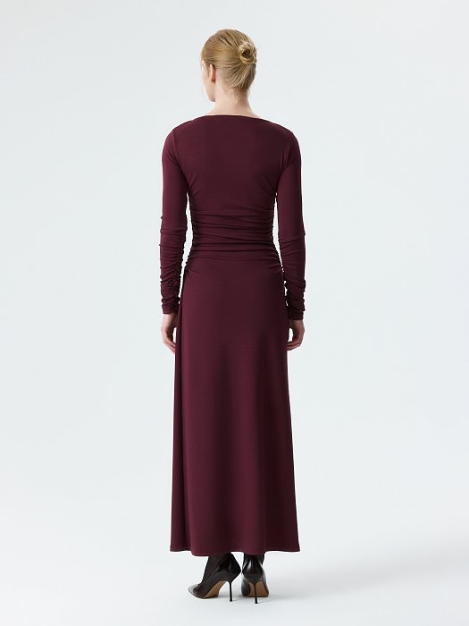 Трикотажное платье с драпировками: фото №5