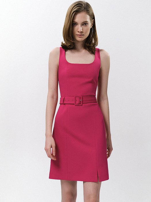 Приталенное платье с поясом: фото №8