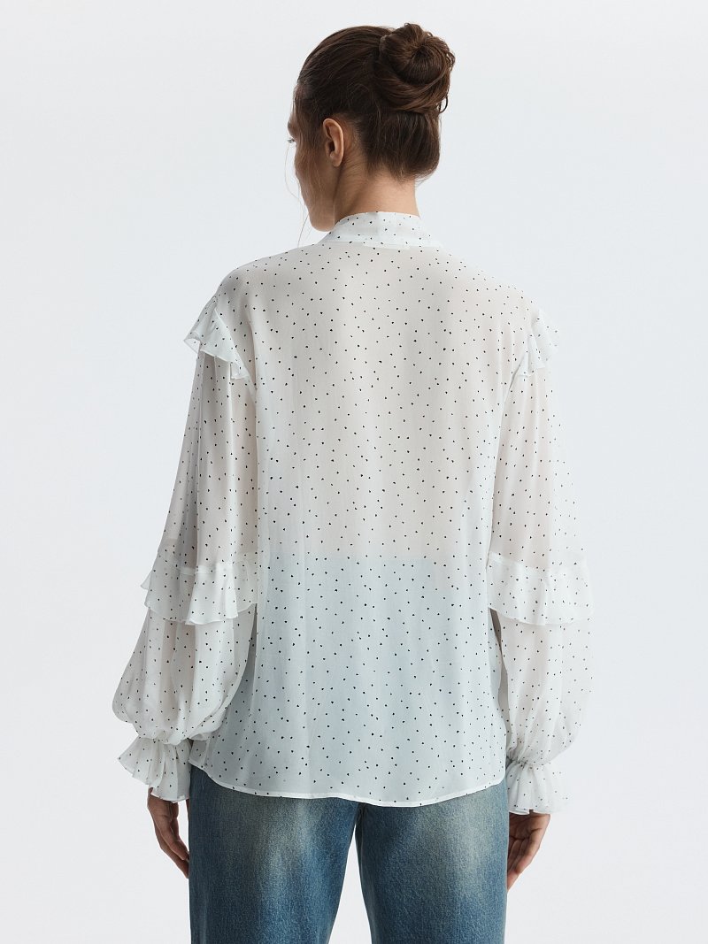 Шифоновая блуза с воланами