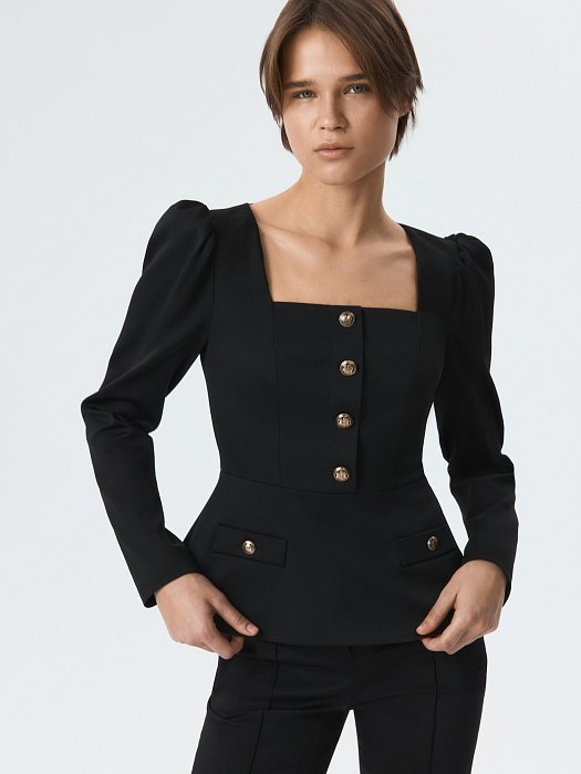 Приталенный жакет на молнии (Р158): фото №2