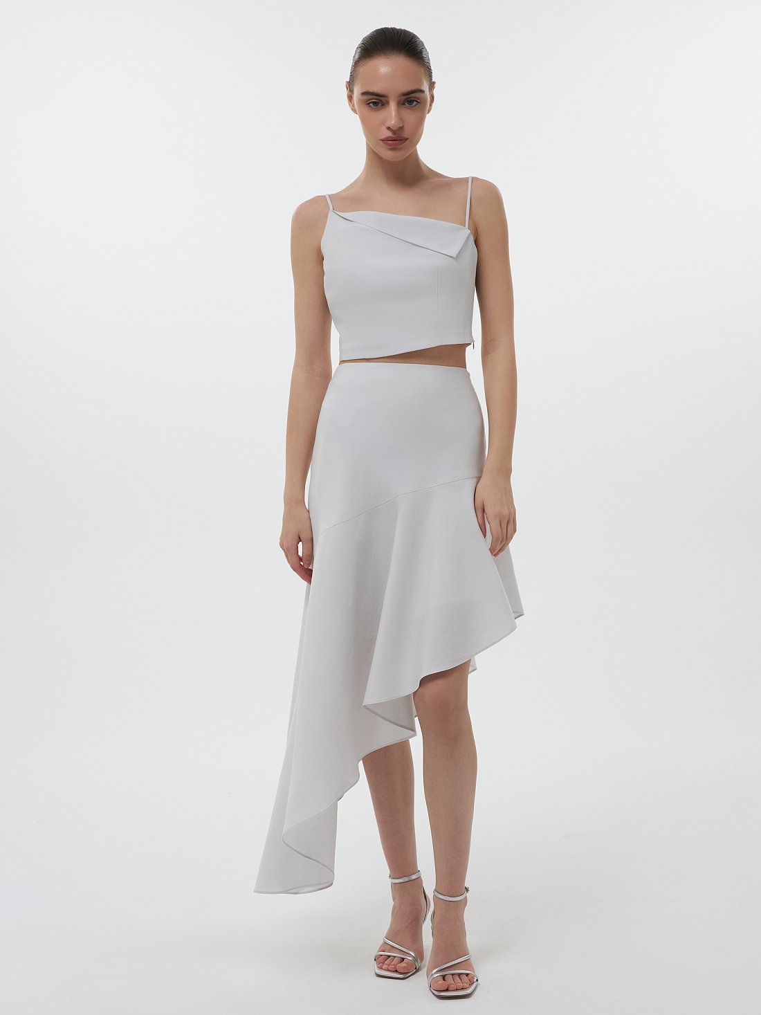 Асимметричная юбка из смесового льна: фото №1