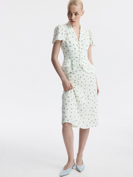 Атласная блуза в цветочек (Р158): фото №5