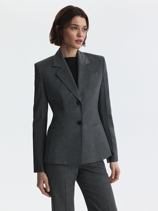 Жакет приталенный из фланели: фото №3