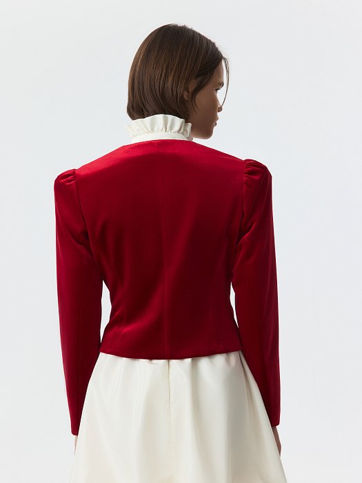 Бархатный жакет со съемным воротником: фото №7