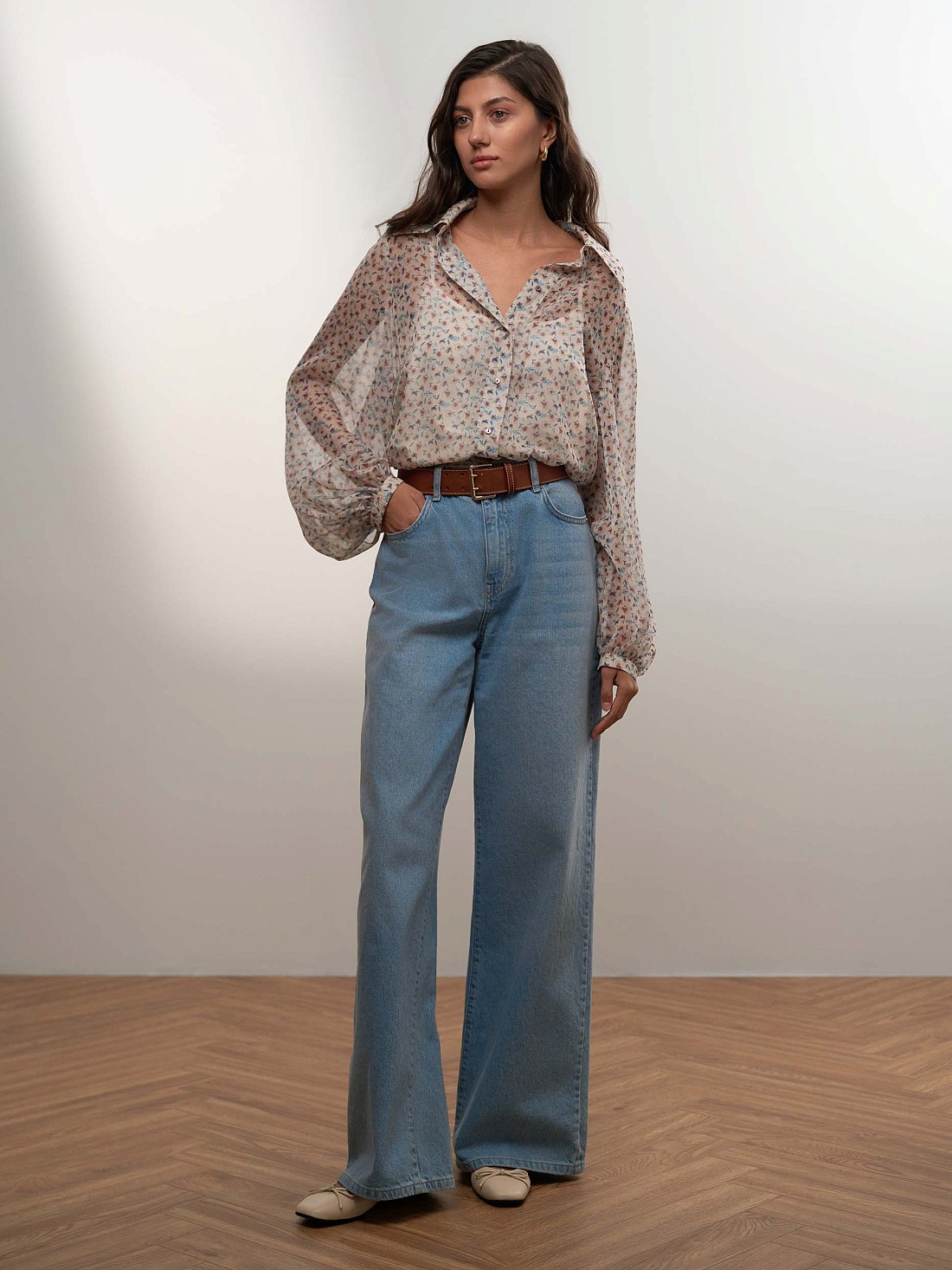 Блуза из шифона с принтом: фото №1