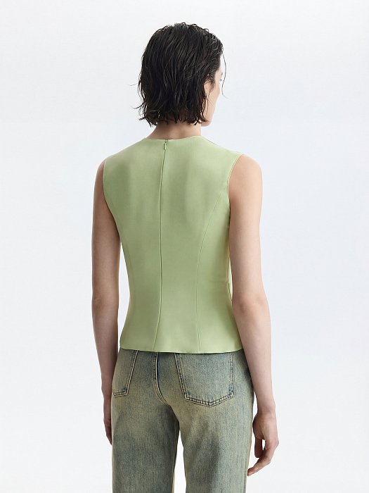 Атласный топ с баской: фото №5