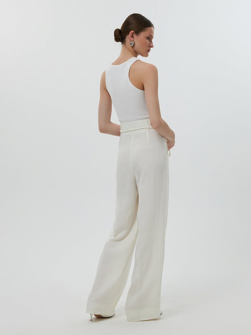 Удлиненные брюки со льном