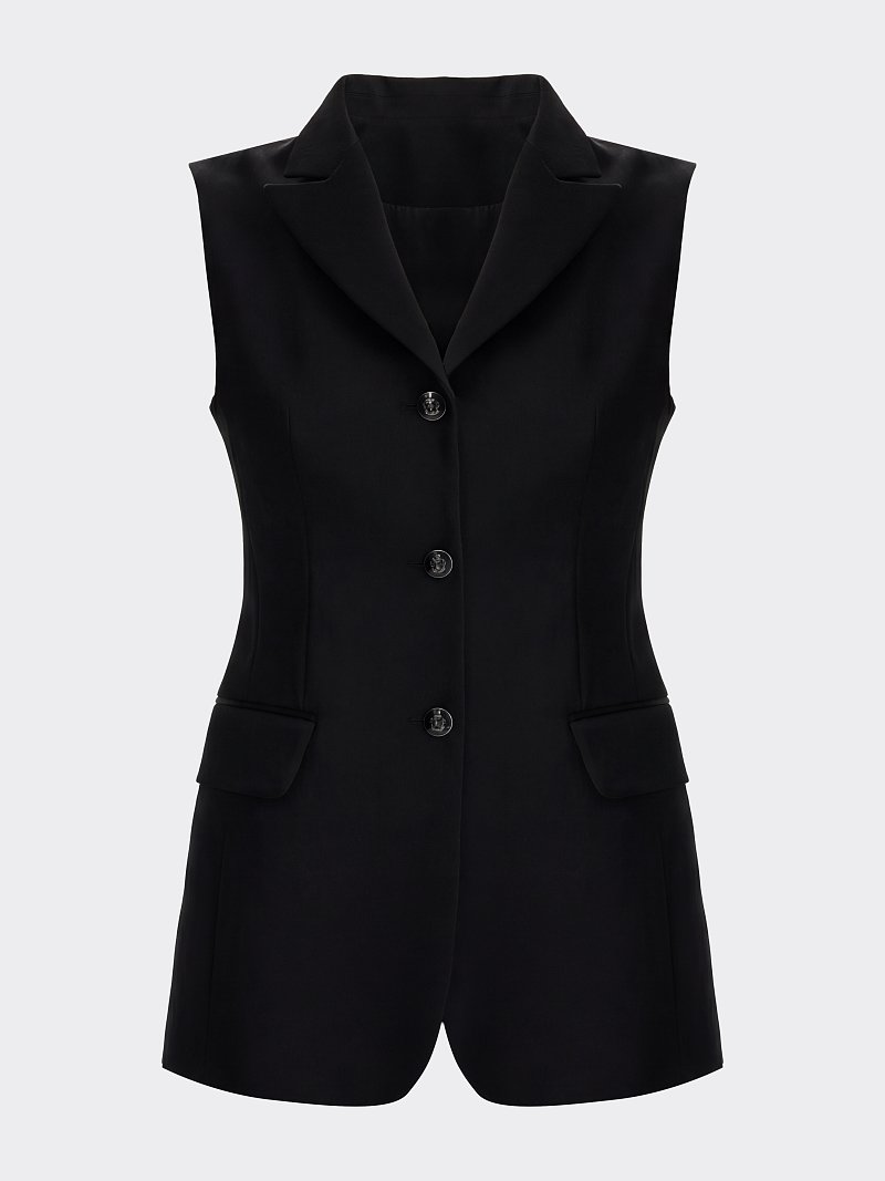 Атласный удлиненный жилет