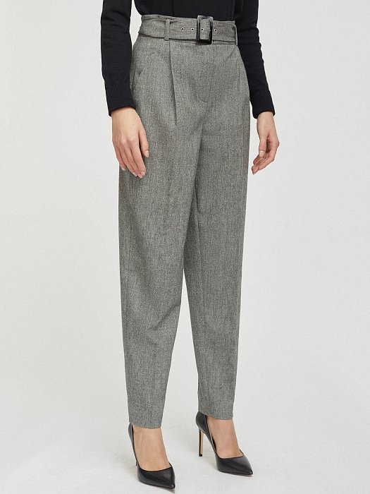 Брюки из шерсти с защипами: фото №2