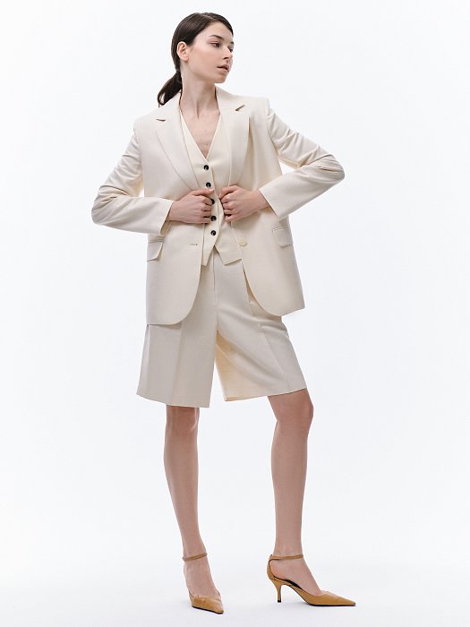 Прямой жакет из смесового льна: фото №6