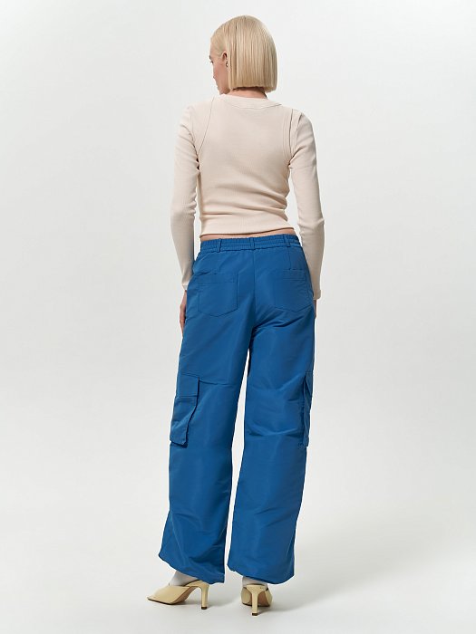 Брюки-карго из плащевой ткани: фото №6