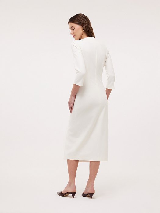 Платье-миди из трикотажа с рукавами 3/4: фото №6