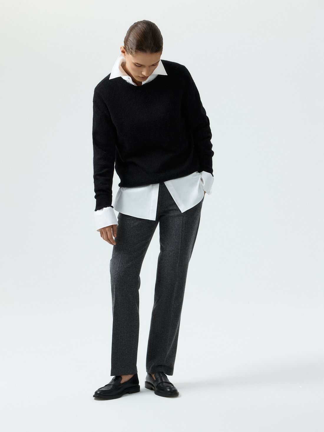 Зауженные брюки «в елочку»: фото №1