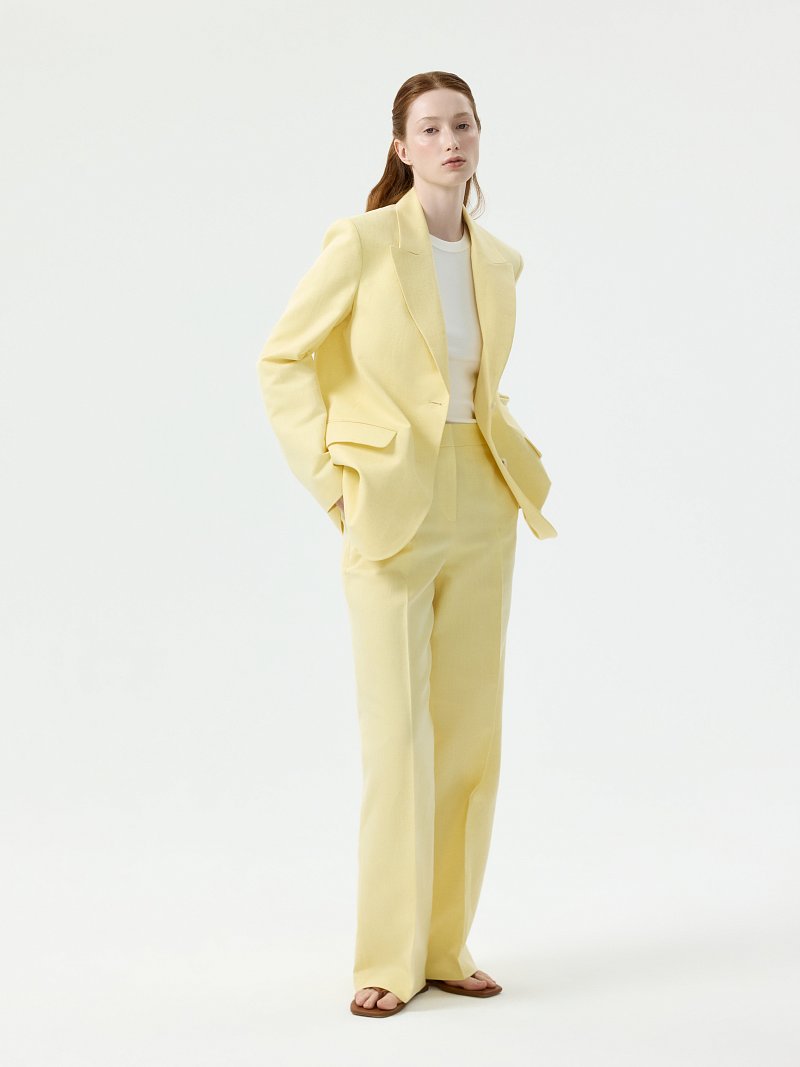 Прямой жакет из смесового льна