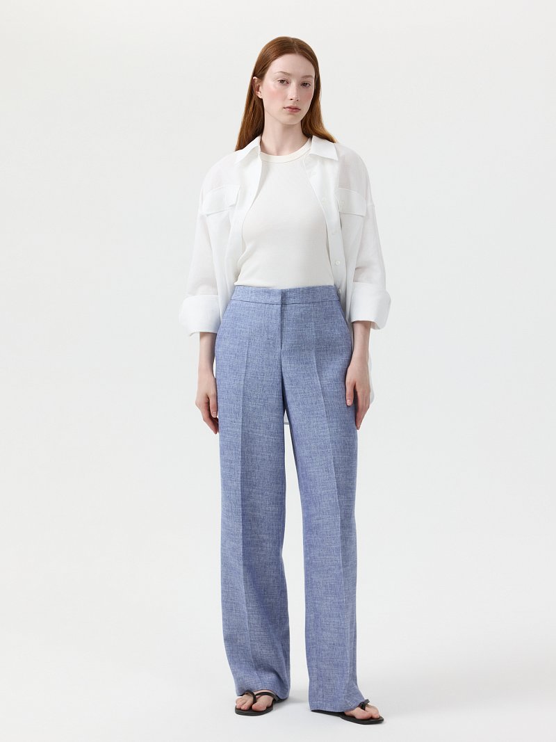 Прямые брюки со льном