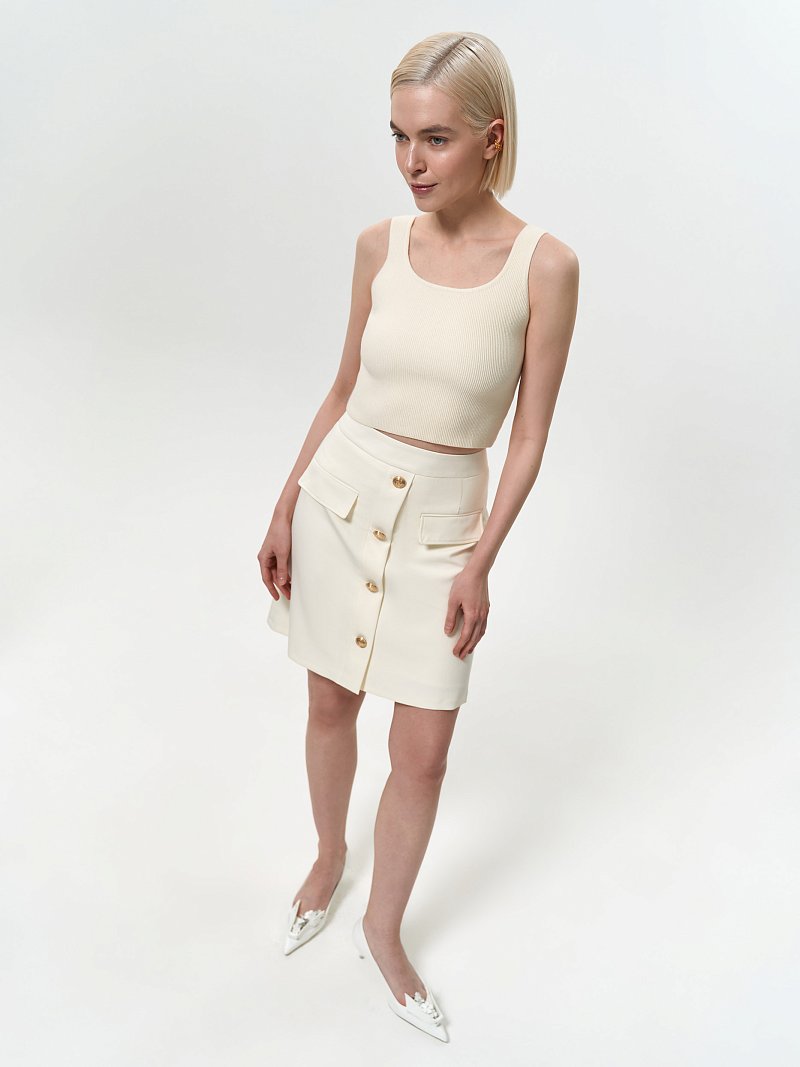 Юбка-трапеция из костюмной ткани