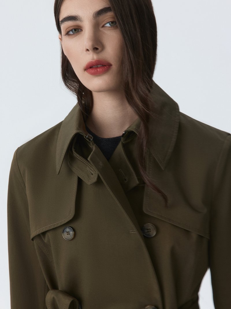 Двубортный плащ из хлопка