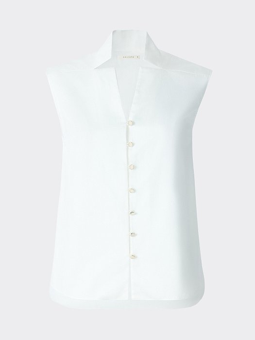 Хлопковая блуза без рукавов: фото №7