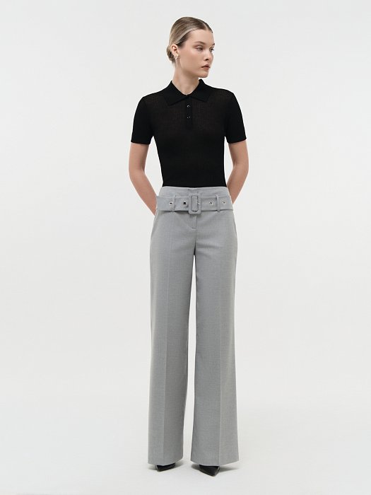 Расклешенные брюки с ремнем : фото №5