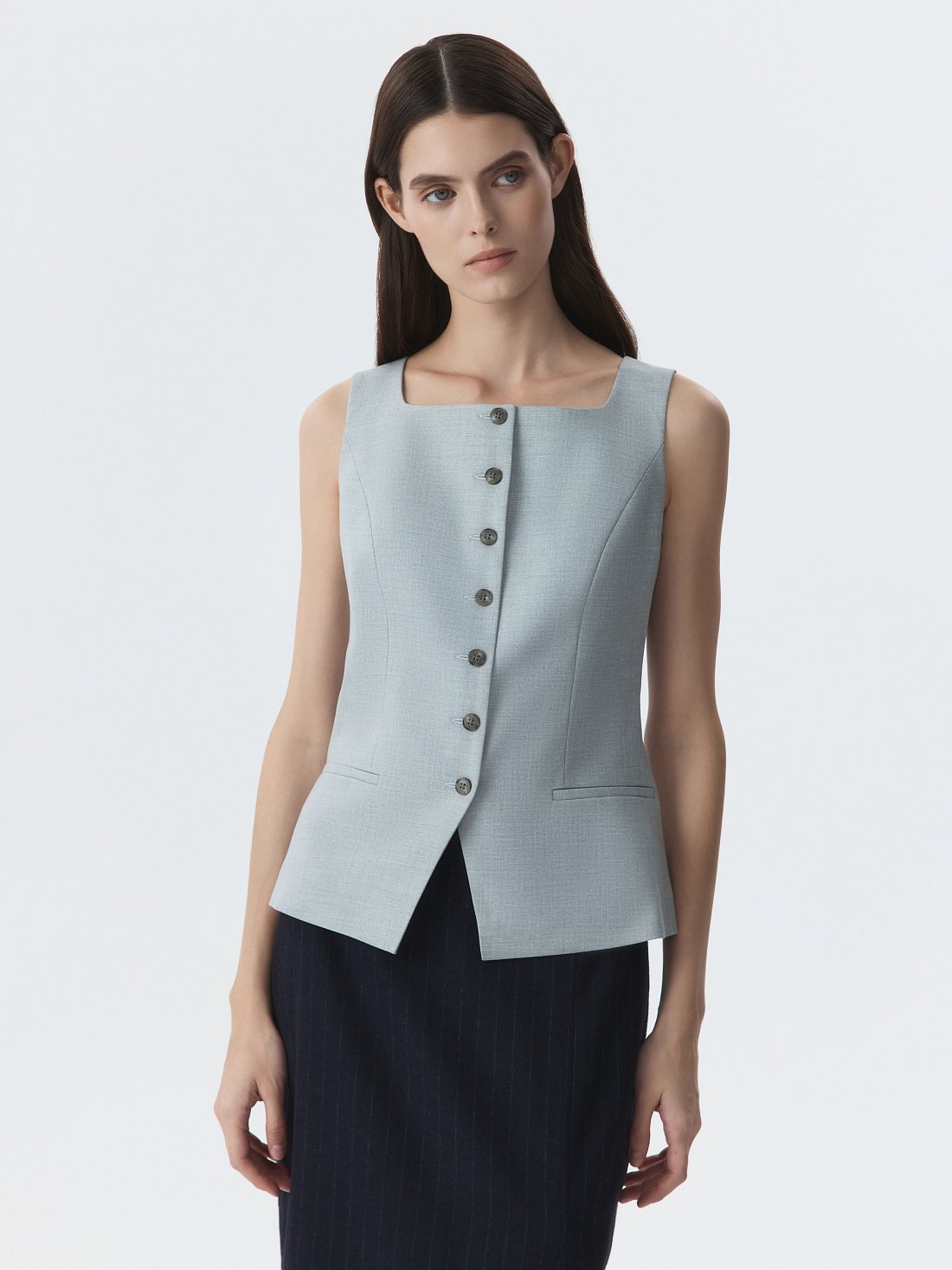 Костюмный жилет с квадратным вырезом (Р158): фото №1