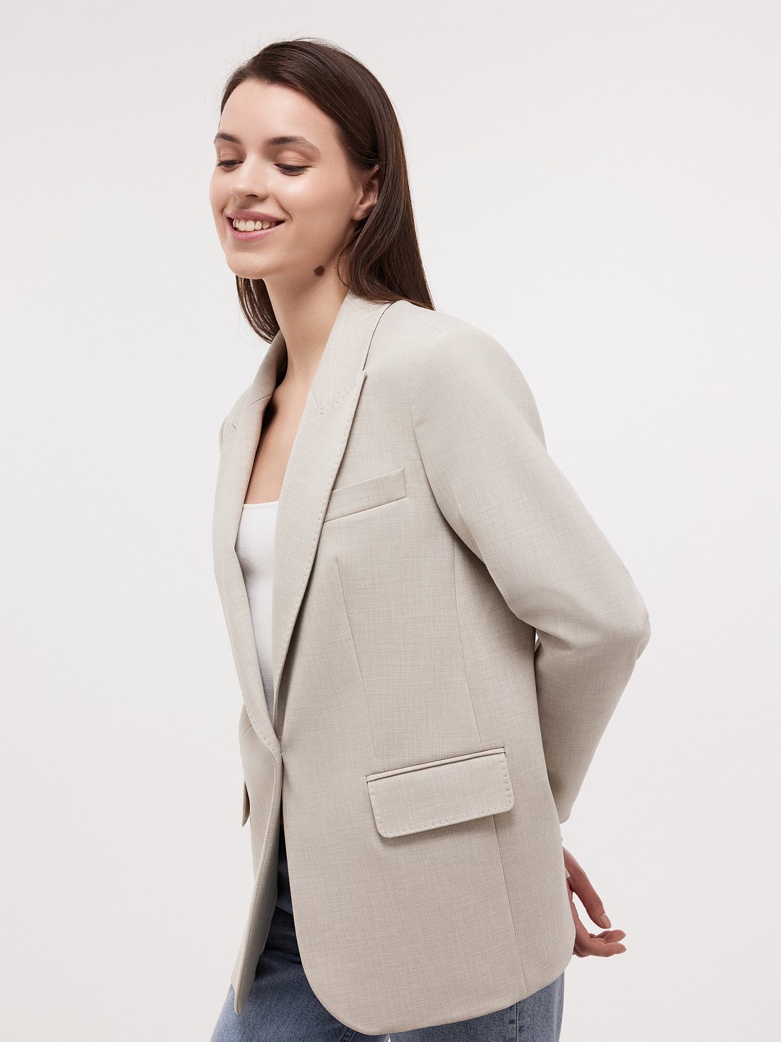 Однобортный жакет оверсайз (Р158): фото №1