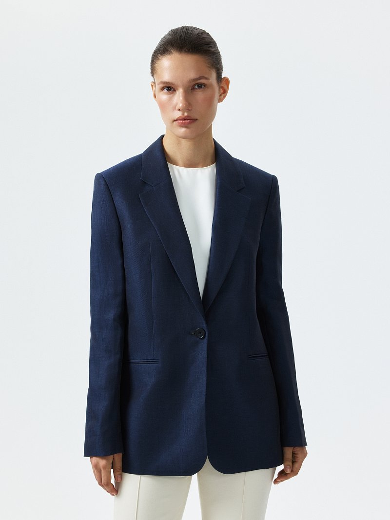 Прямой жакет изо льна