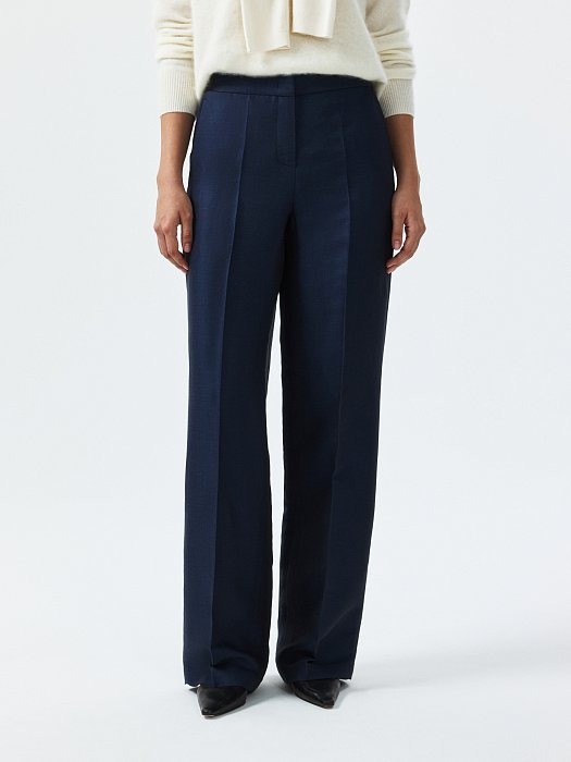 Прямые брюки изо льна: фото №2