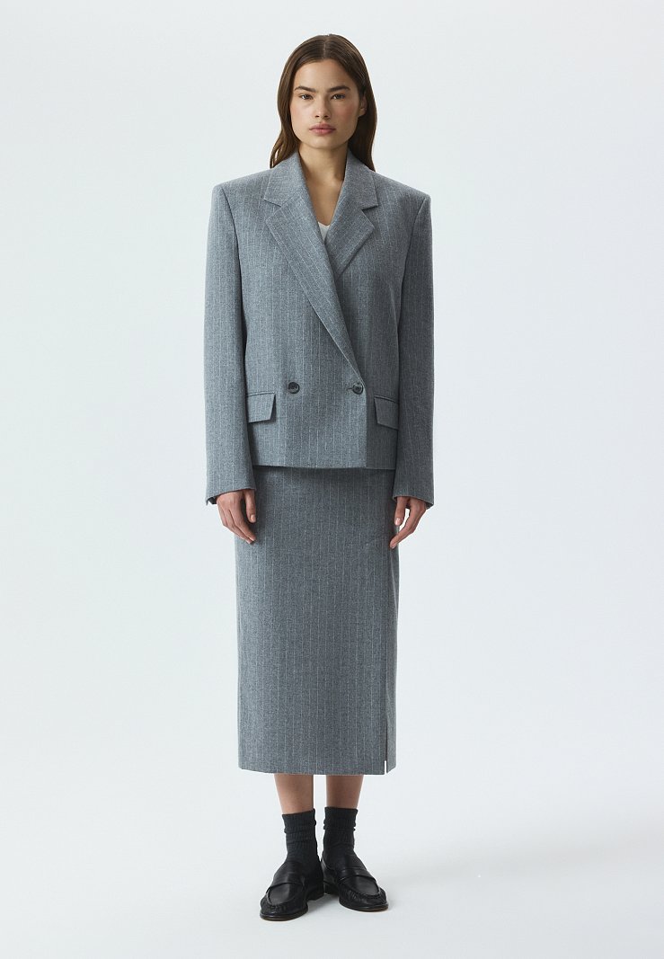 Жакет из фланели в полоску (Р158)