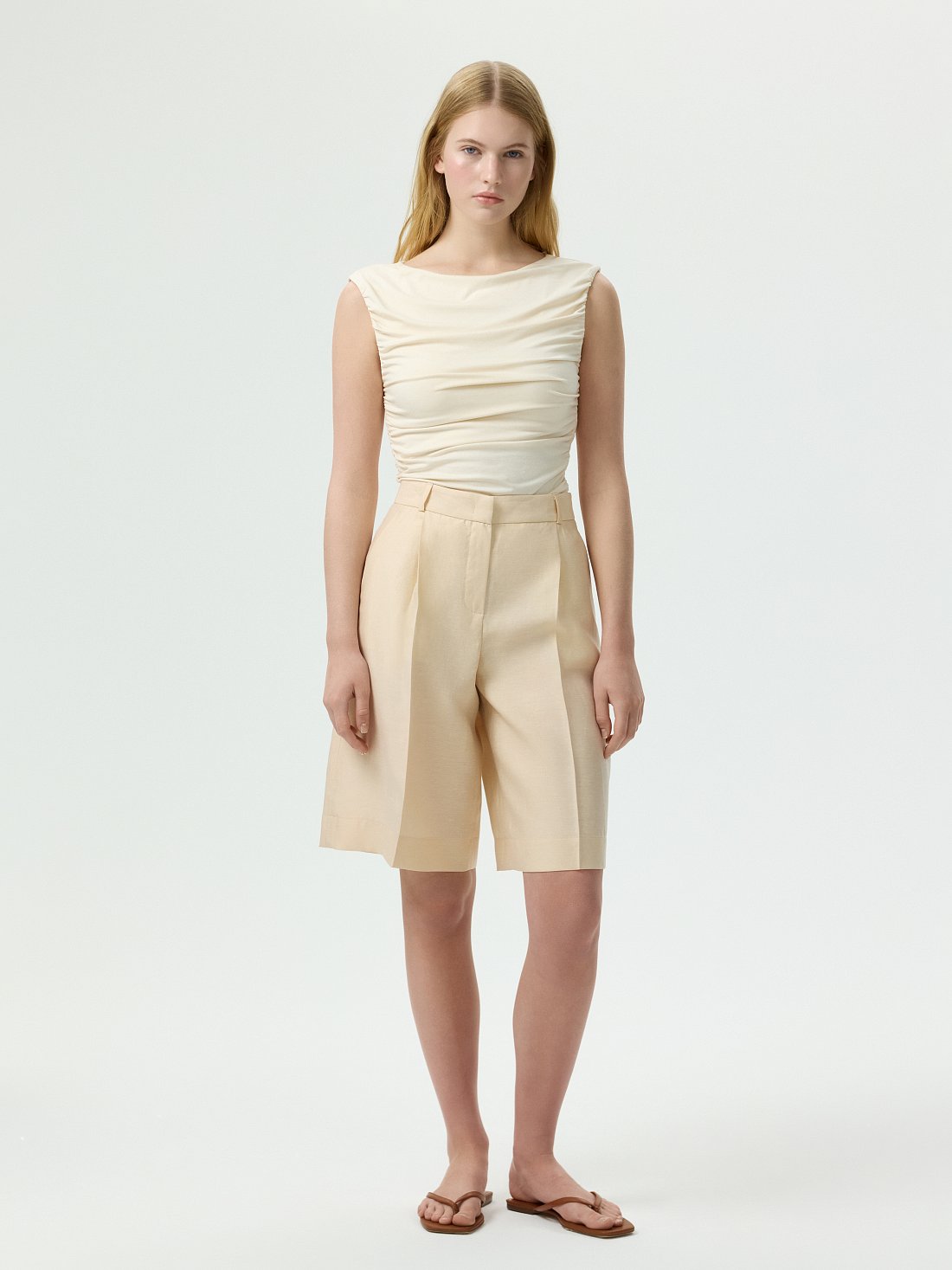 Шорты из тенселя и льна: фото №1