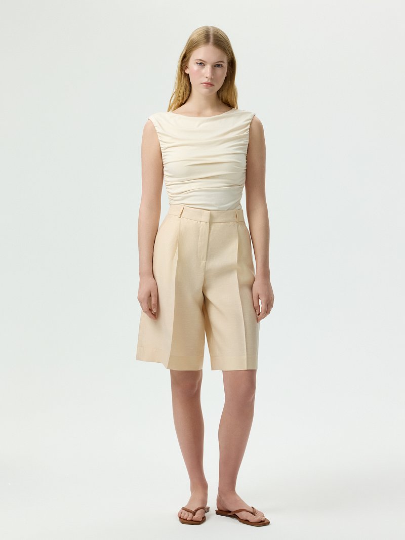 Шорты из тенселя и льна