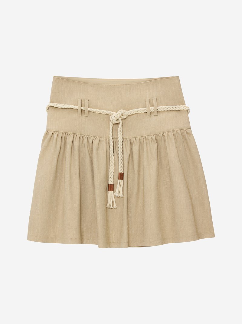 Расклешенная юбка со льном