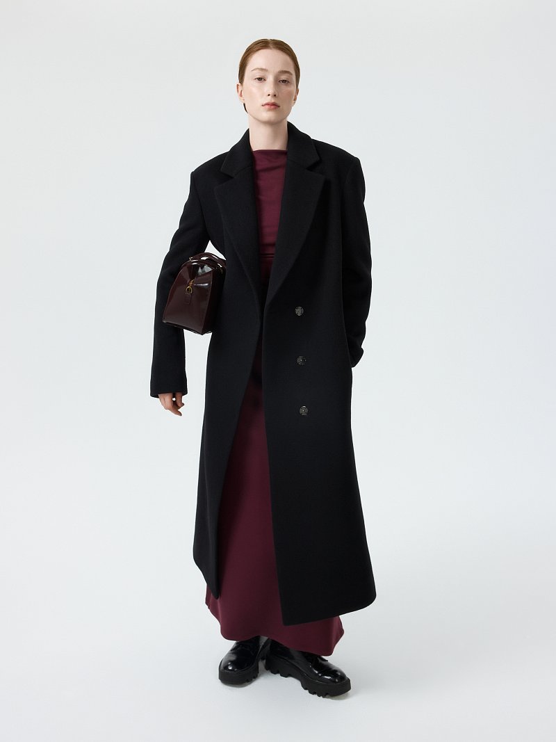 Пальто из шерсти на кнопках (Р158)