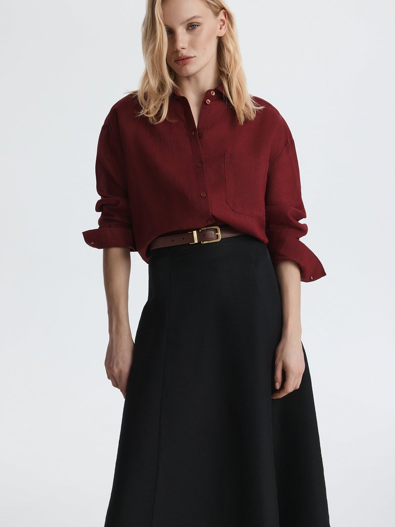 Расклешенная юбка изо льна