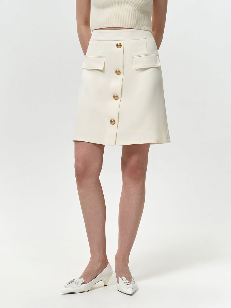 Юбка-трапеция из костюмной ткани