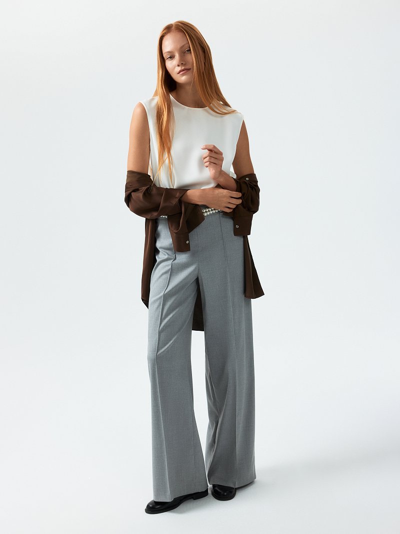 Широкие брюки «в елочку»