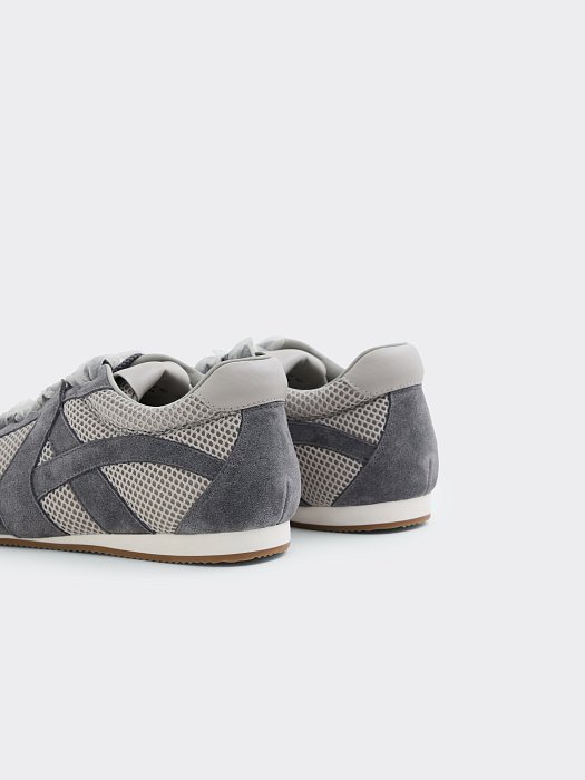 Сетчатые кеды с замшей: фото №3