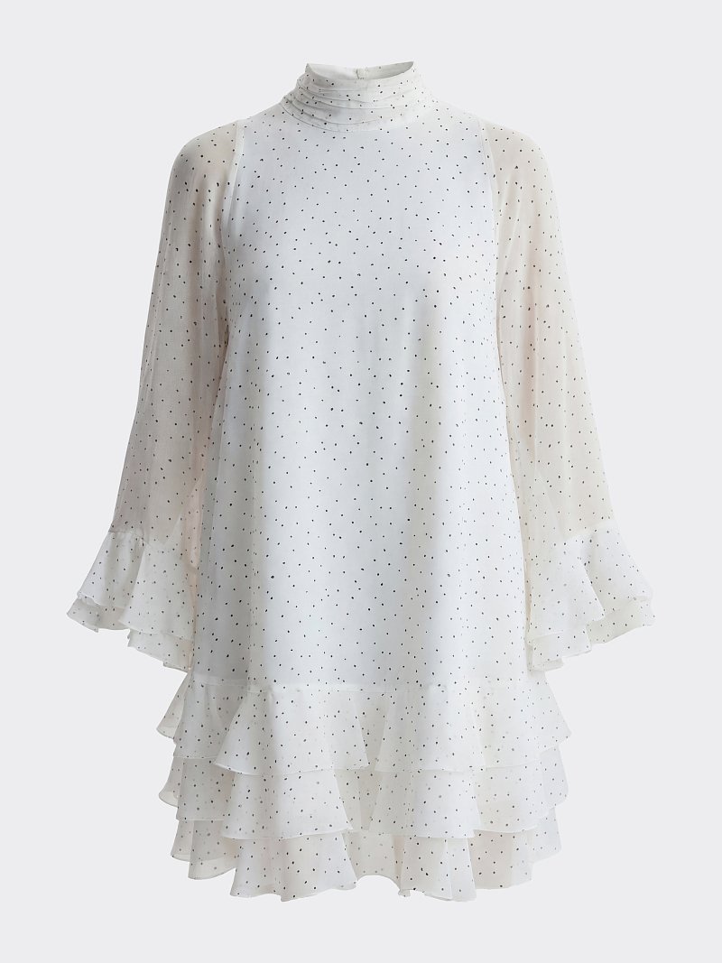 Шифоновое платье с воланами