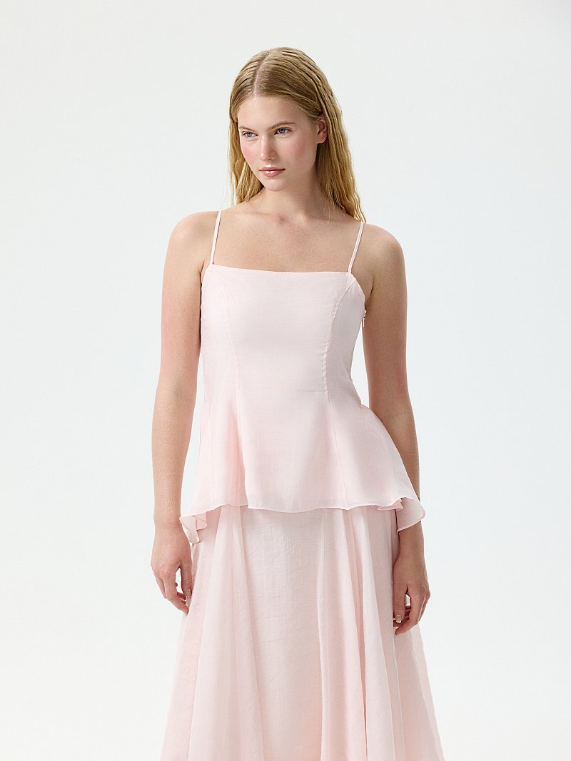 Топ из лиоцелла с баской