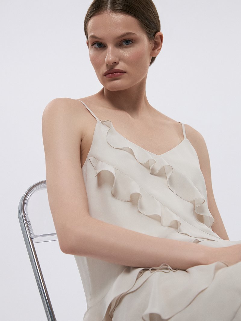 Шифоновый топ с воланами