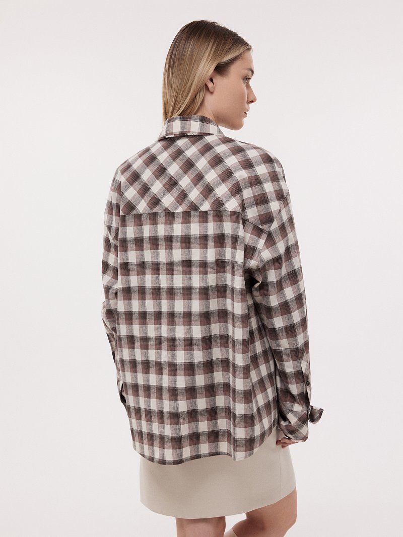 Клетчатая рубашка со льном